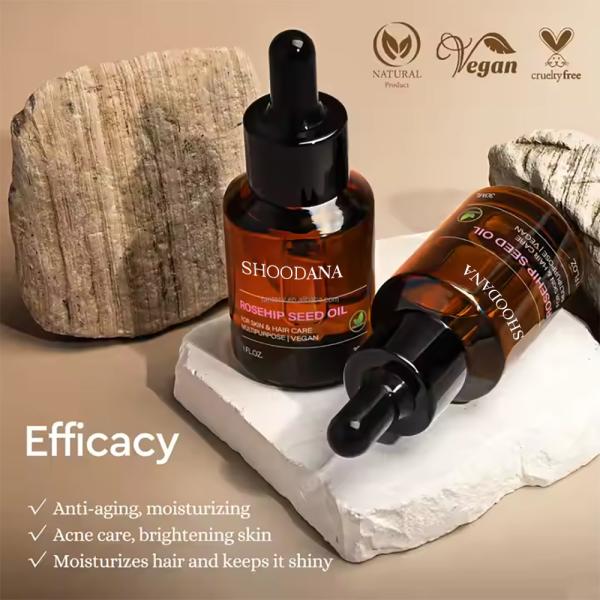 Huile pour le visage à l'huile de graines de rose en marque propre : réparations, soins, garde les cheveux brillants, 30 ml, hydratation de la peau, éclaircissement, absorption rapide, huile pour le visage