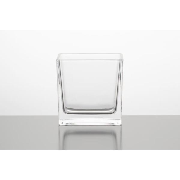 Transparent 350ml Home Decoration Glass Pressed Small Rectangle Glass Vase