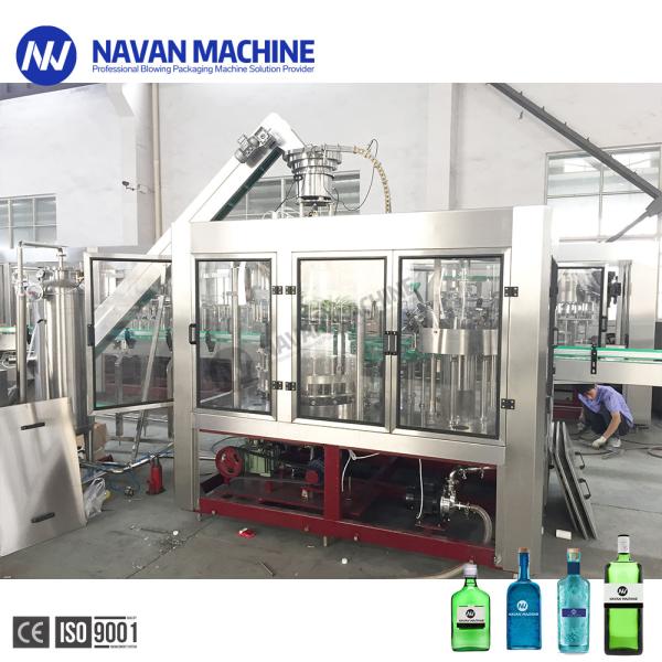 Glass Bottle Vodka Washing Filling Capping Machine With Aluminum Cap