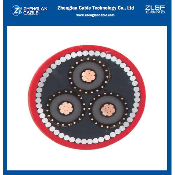 6.35/11kV câble d'alimentation en aluminium / cuivre XLPE isolant câble blindé souterrain de fil d'acier1