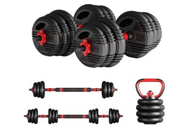 Cement 10 KGS / 15 KGS Dumbbell Barbell Kettlebell Set With KGS And LBS