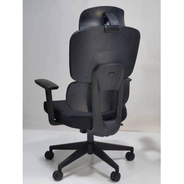 PP Fiber Frame Gaming Mesh Racing Office Chair All Black Cool Design For Big Person