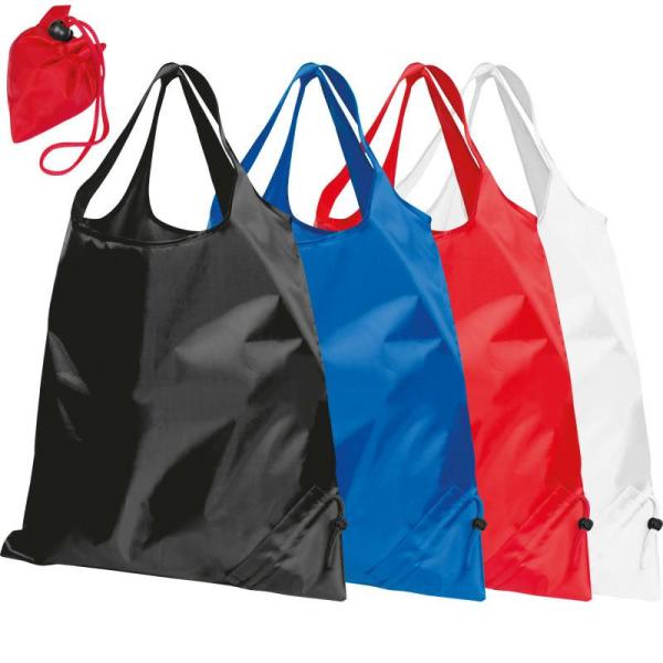 Handled Waterproof Tote Bag Blue Nylon / Polyester Foldable Shopping Bags