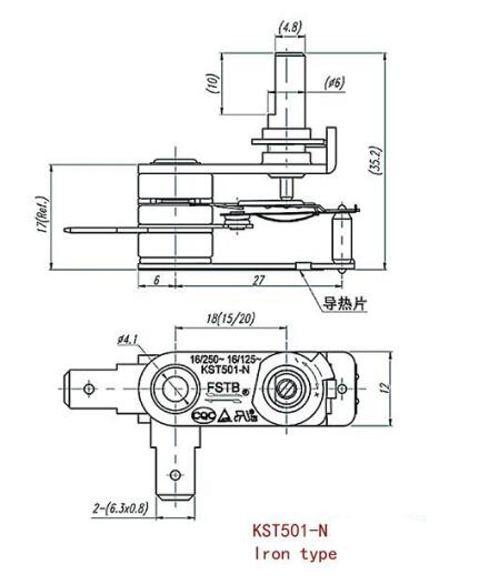 переключатель 10A 15A 125V 250V регулируемый термальный для печи электрического утюга