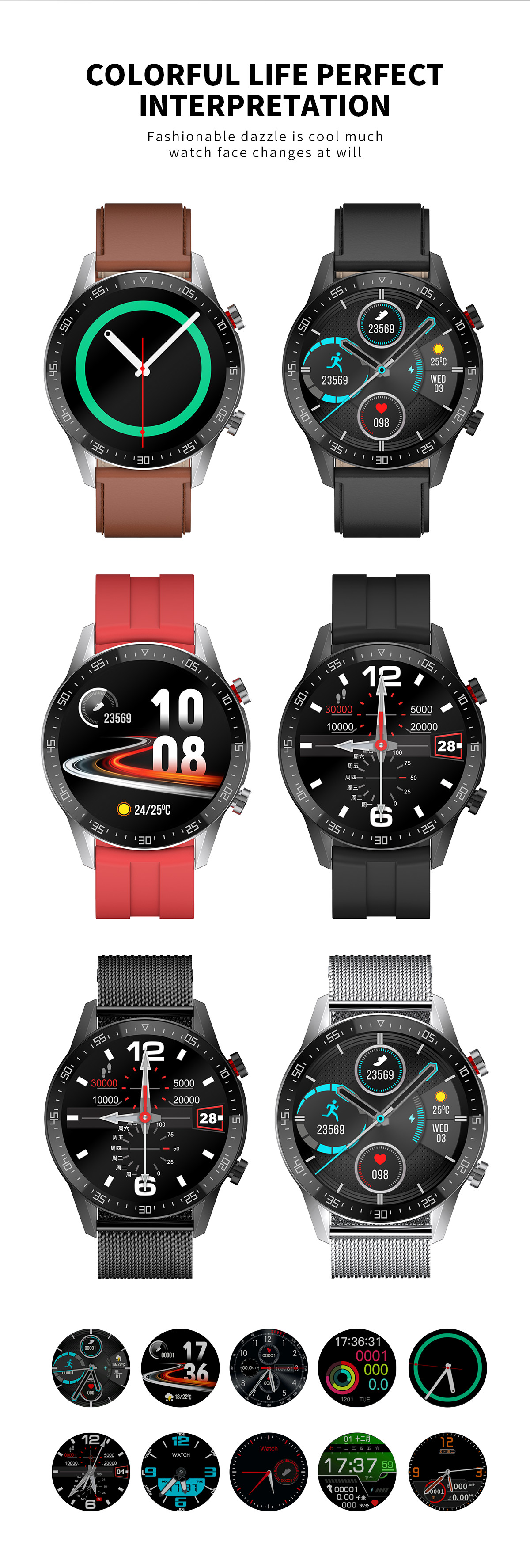 Smartwatch Ip68 звонка экрана BTE L13 SK7 1.3inch делает водостойким