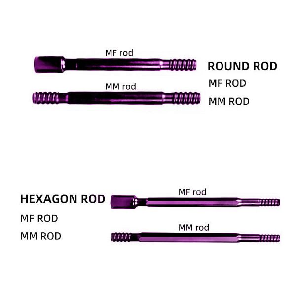 Manufacturer Thread MF  MM Drilling Rod R38 T38 T45 T51 GT60 Extension Drill Rod