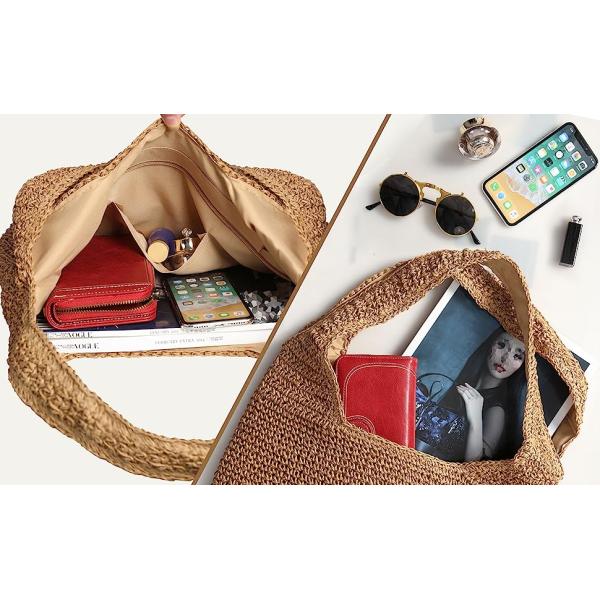 Woven Tote Bag for Women Large Straw Bags Summer Beach Hand-woven Shoulder Bag Boho Rattan Handbag