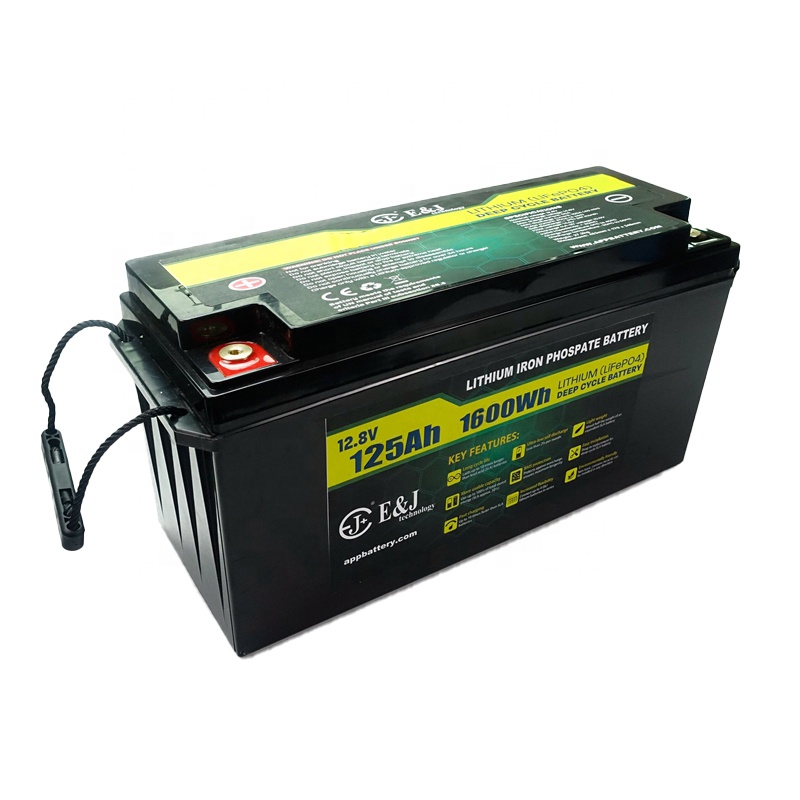 12.8V 125Ah BT Smart BMS Lifepo4 Battery For Camping RV Caravan