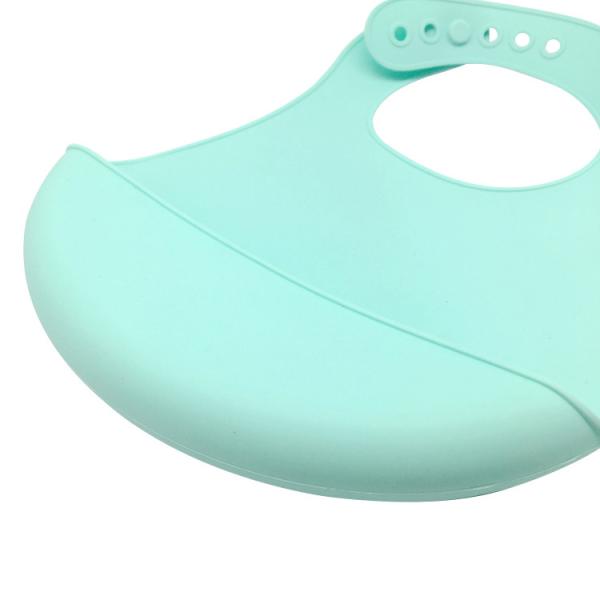 High quality soft food grade silicone material waterproof silicone baby bib easily wipes clean