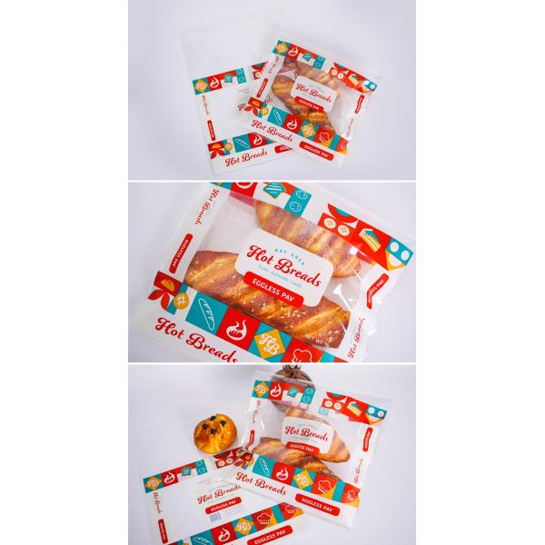 Custom Logo Printed PET PE Bakery Bread Packaging Bags Mini Cake Food Packaging Bag