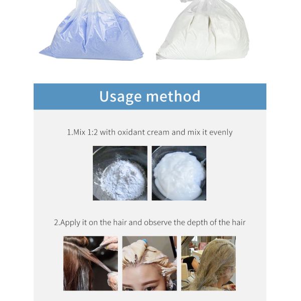 Poudre décolorante professionnelle pour cheveux éclaircissants OEM sans poussière pour salon