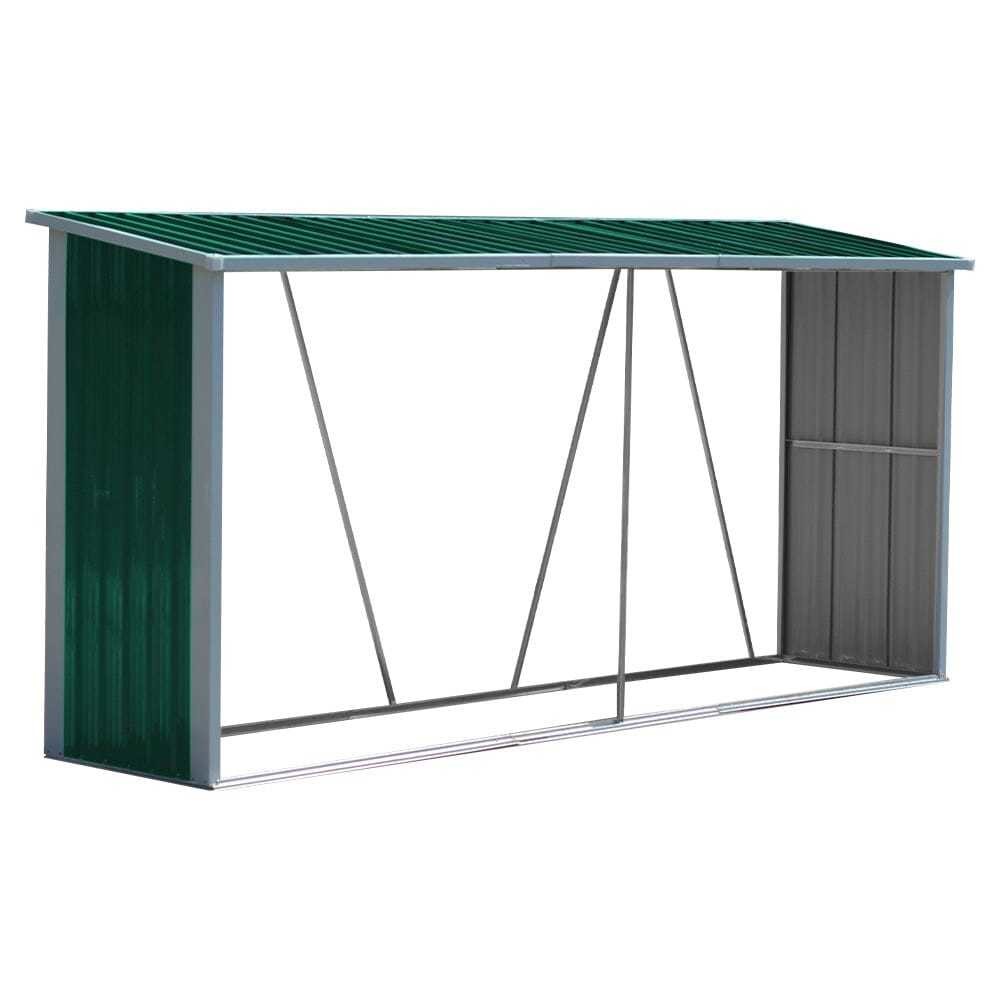 Firewood Log Storage and Garden Tools House AJUNION Large Metal Shed with Rot Proof