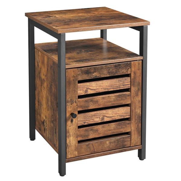 Nightstands with Cabinet, Industrial Bedside Table, Small Side Table, Bedroom Furniture, ULET62BX