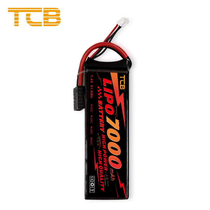 65C RC Car Lipo Battery 2S / 3S / 4S 7000mAh Lipo Battery For RC Climbing Off Roader