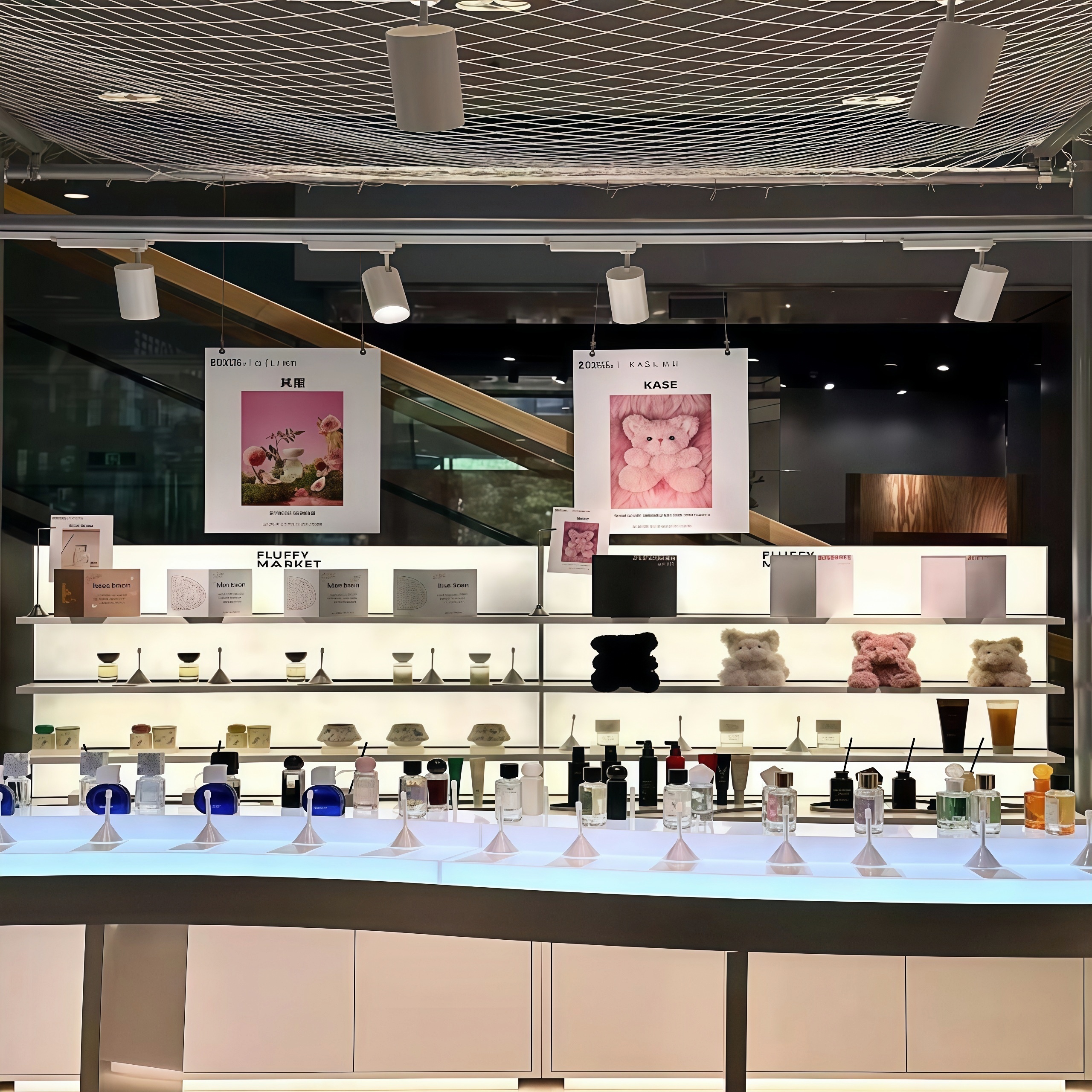 Custom LED Lit Perfume & Skincare Display Cabinets for Retail Boutique Stores-Eco-Friendly Stainless Steel & Glass Furniture