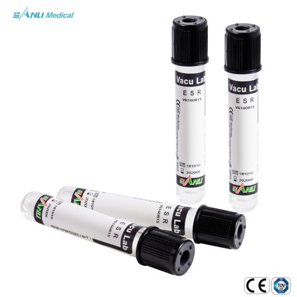 Disposable ESR Blood Collection Tube PET With 3.8% Trisodium Citrate Solution