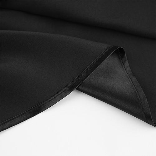 Pijamas curtos de seda do gelo fraco da camiseta da cabeçada do preto do verão das senhoras com pena