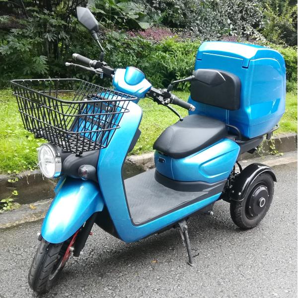 MSAWAKI Electric Motorcycle Scooter Tri Scooter Rear Two Disc Brake With Topcase