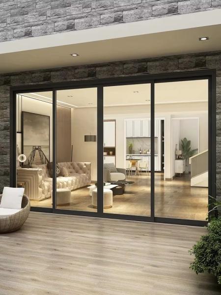 Hurricane Impact Aluminum Sliding Door For Balcony Big Tempered Glass Sliding Door