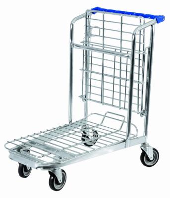 Colored Coating Metal Warehouse cargo Carry Trolley with swivel or rear fixed casters