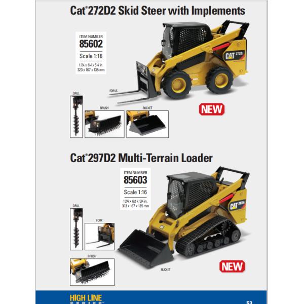 1:16 Scale Diecast Metal cat 297D2 Skid Steer Loader Model with Movable Loader Arms