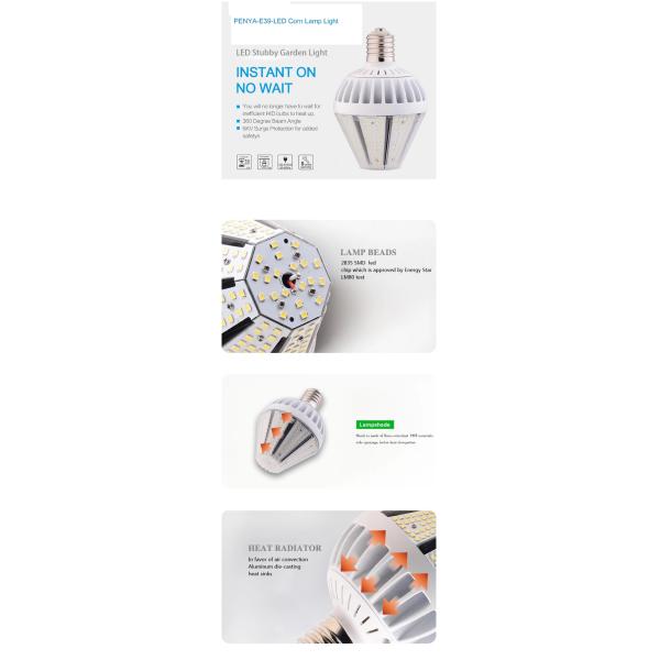 High Lumen 50w 60w 80w E39 E40 Led Corn Bulb Lamp for 360 Degree Street Roadway Light