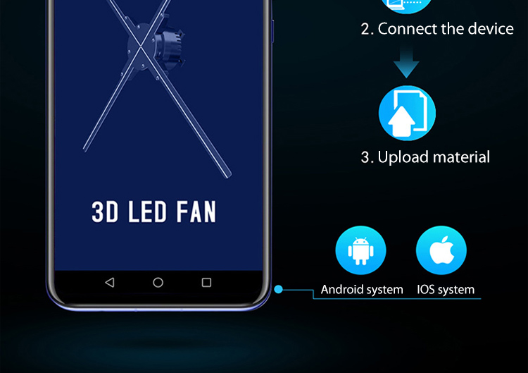 вентиляторы репроектора 3D СИД игрока рекламы дисплея вентилятора Hologram 3D 85cm