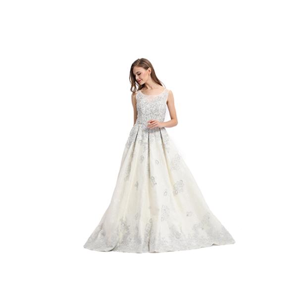 European Style Long Ball Gown Wedding Dresses Lace Mermaid Design Champagne Color