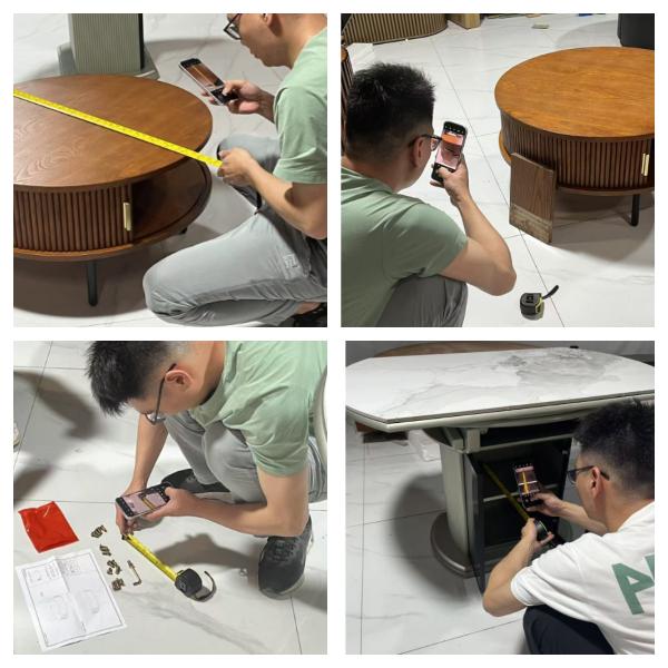 Mesa consola con diseño profesional para sala de estar moderna con tapa de cerámica y mármol