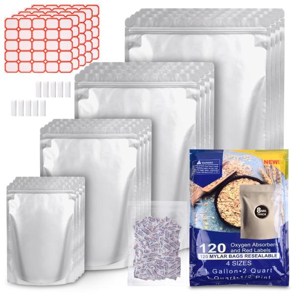 O saco feito sob encomenda Resesealable de Mylar dos absorventes do oxigênio levanta-se o armazenamento do alimento da folha de alumínio