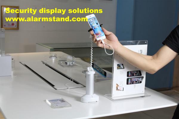 COMER anti-lost alarm security mobile phone clip stand holders with sticker, cable hidden