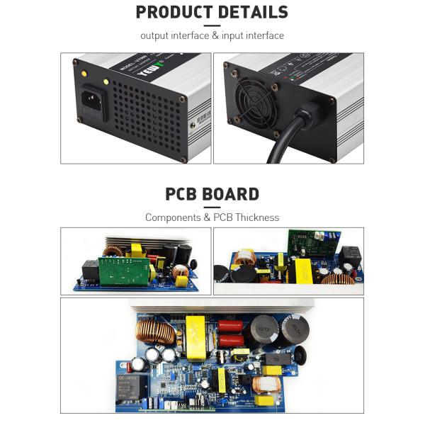 заряжатель батареи заряжателя 900w тележки гольфа 48v 36v 24v 12v умный всеобщий