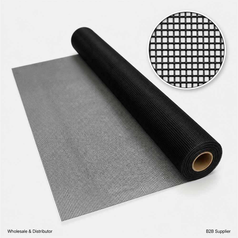 DURABLE 14X14 MESH 80G BLACK HIGH-STRENGTH FIBERGLASS WINDOW SCREEN NETTING FABRIC FOR WINDOWS LIVING ROOM WINDOW SCREEN