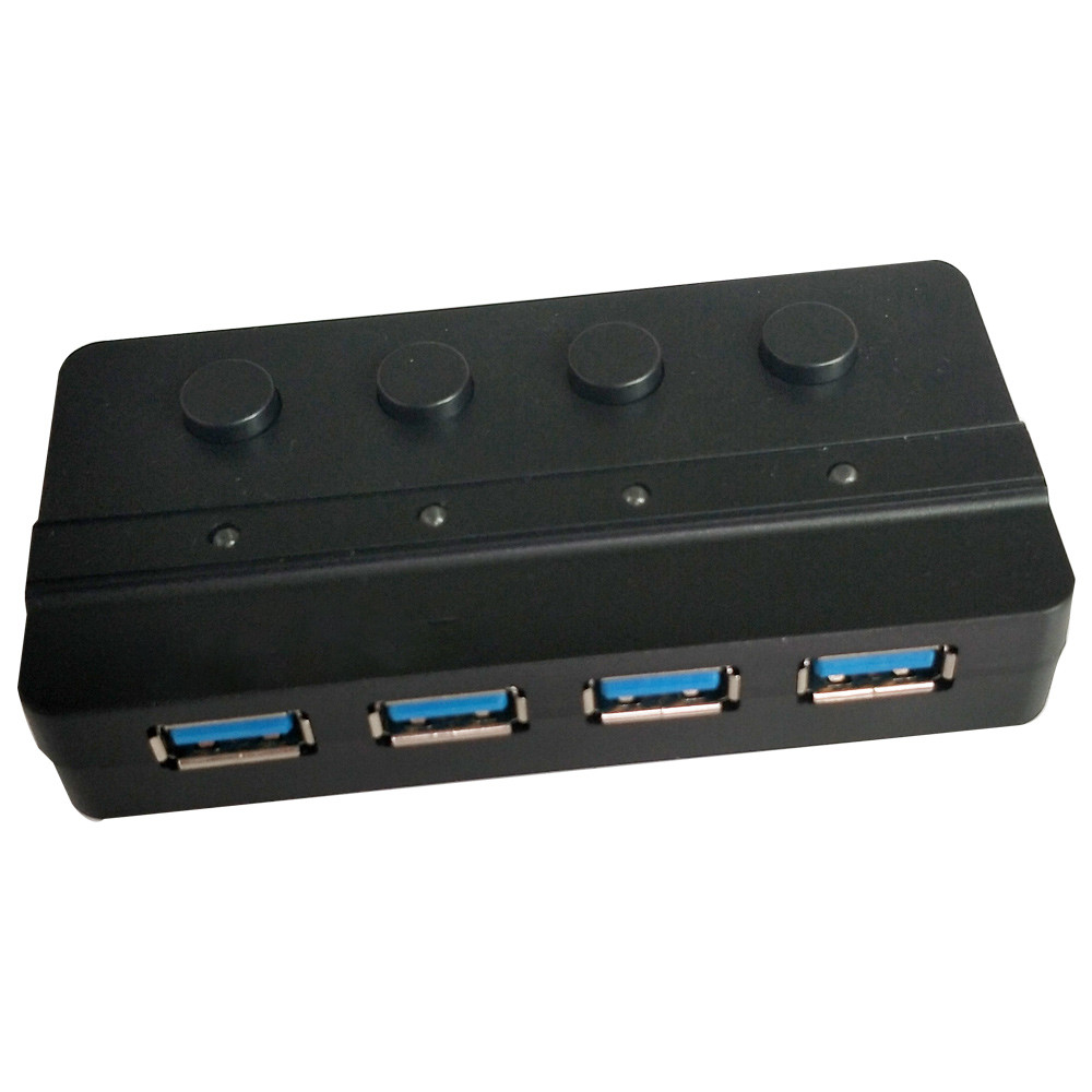 Laptop Black 4 Port Powered Super Speed USB 3.0 Hub