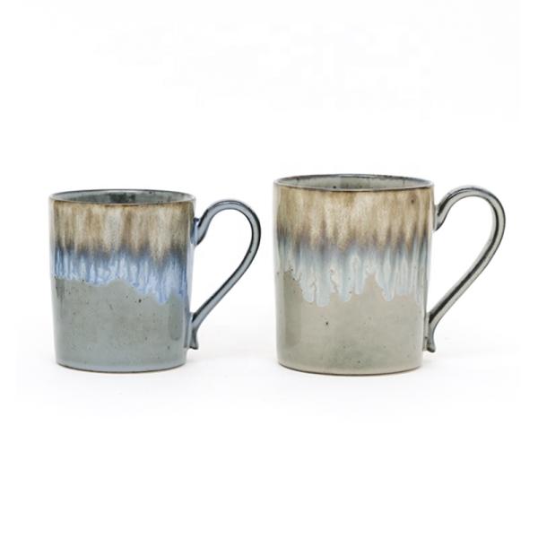 Керамическая 3D голубая коричневая кружка Керамическая кружка для кофе и молока с 3D-реактивной глазурой