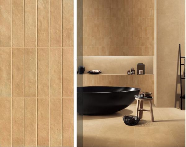 Non-Slip Ceramic Wall Tiles 400x800mm Light Brown AAA Grade