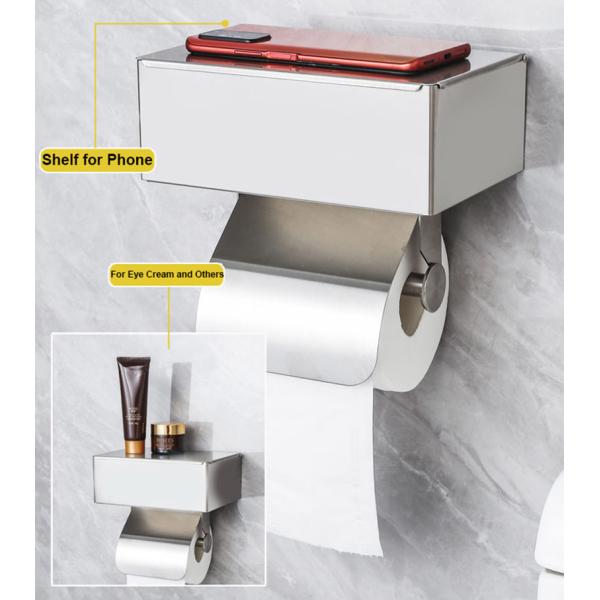 Large Stainless Steel Toilet Paper Dispenser Multifunctional Multipurpose