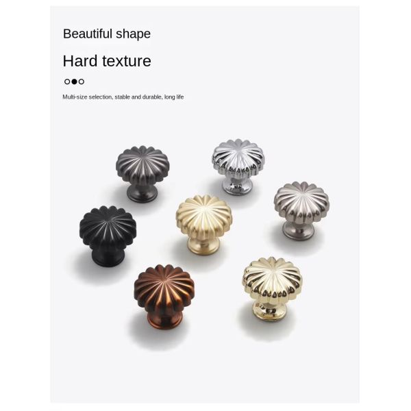 Single Hole Zinc Alloy Cabinet Knob Pumpkin Handle Small Single Grain Single Button Design for Dresser Wardrobe Use Direct