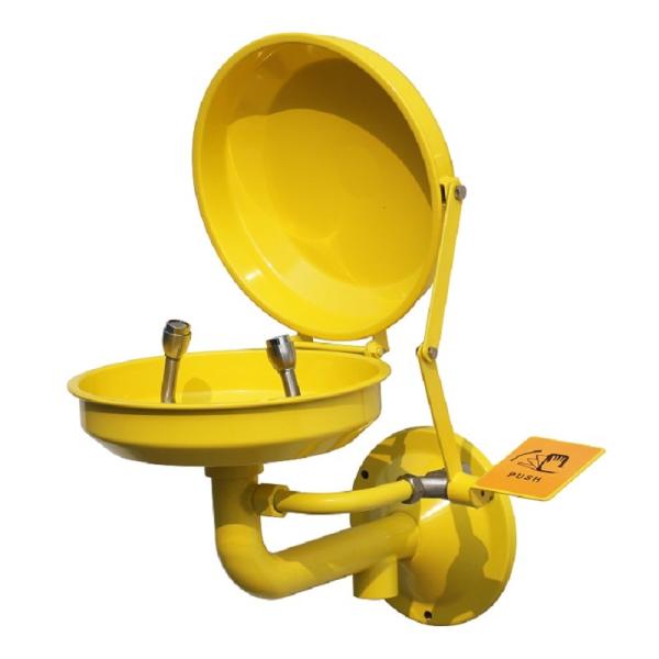 Wall-mounted ss304 ABS coating  eye washer, eye wash station with cover auto open eye wash station with round bracket