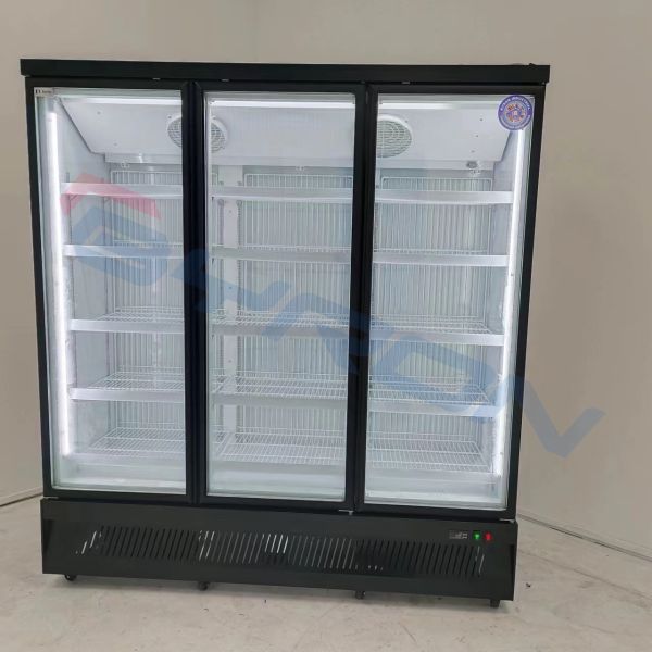 Freestanding Upright Showcase Freezer Merchandiser Two Glass Door Freezer
