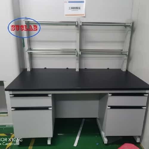 Customized Chemistry Lab Bench Manufacturers with Multi-Functional Socket and Ceramic Valve Core Faucet