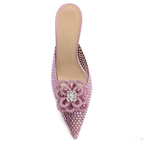 2022SS Fashion Multicolor Crystal Flower Transparent Pvc Crystal Rhinestone For Female Bride Wedding With Pum