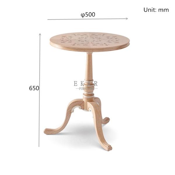 Classic Design Ash Wood Corner Living Room Elegant Round Side Table