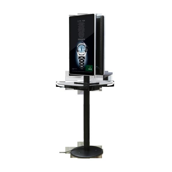 Black Commercial Phone Charging Station Double Sided Advertising Board Display