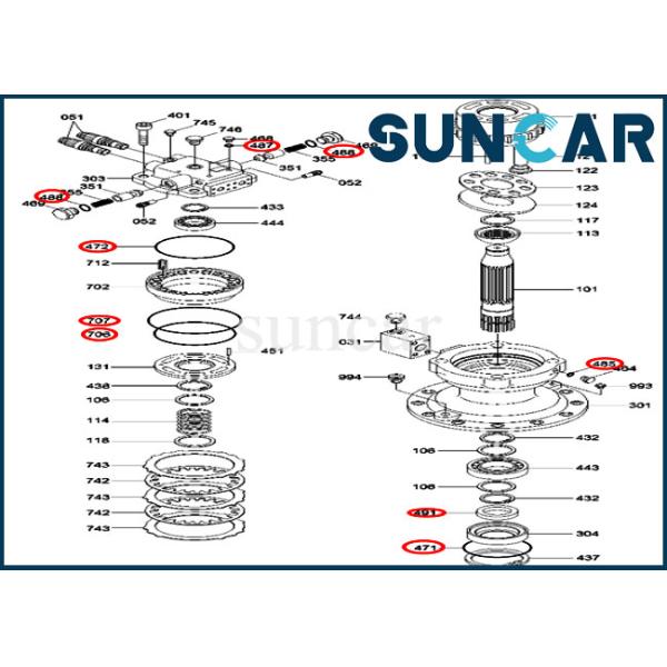 Наборы XKAH-01060 обслуживания экскаватора R250LC-7 Hyundai для мотора качания