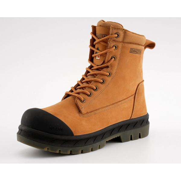 Высокий верхний стальной палец ноги покрывает неподдельные кожаные ботинки работы тенденции моды работает ботинки