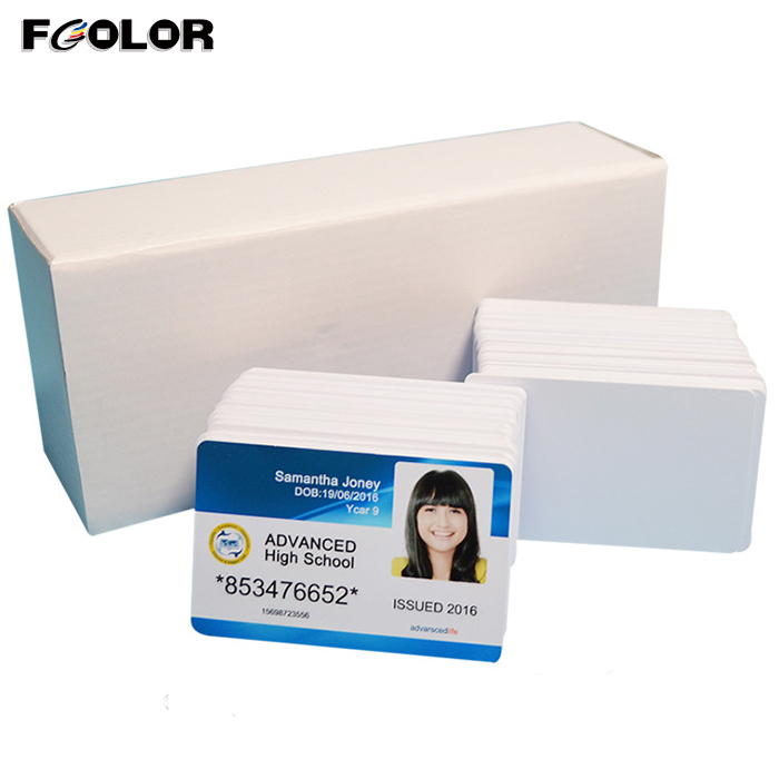 FCOLOR Wholesale Direct Price 230pcs White Customized PVC Inkjet Card for ID Card Printer