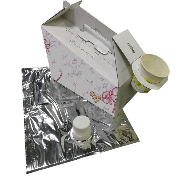 custom wholesale 2L/3L/5L disposable Coffee bag in box with valve coffee box dispenser