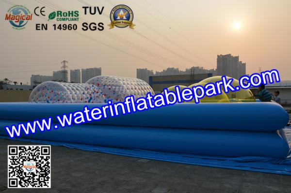 Attractive Inflatable Water Ball Pool Two Tube Dark Blue CE / SGS