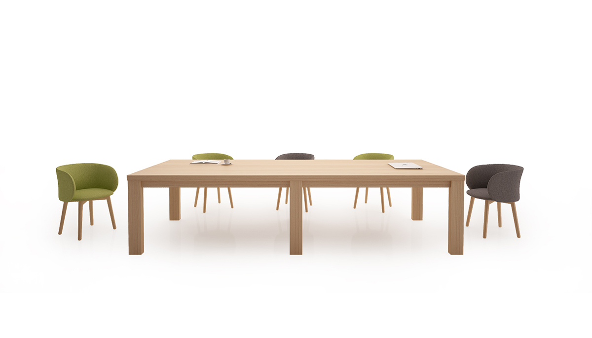 ODM Solid Wood Conference Table I Shape ISO14001 Long Meeting Table